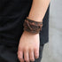 braunes rohleder armband herren manschette breitarmband uniqal sale